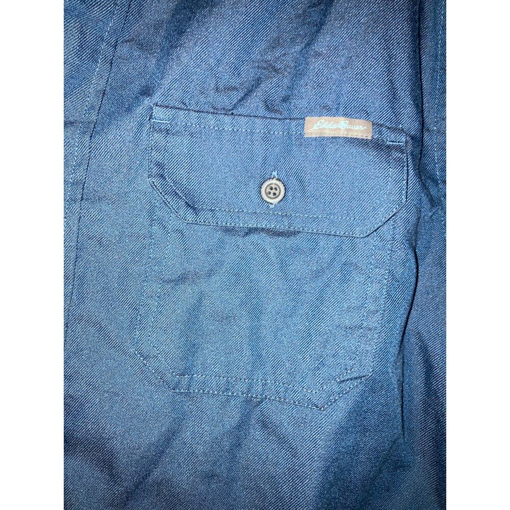 Eddie Bauer Blue Button Front Long Sleeve Top Size Medium Mens - Picture 2 of 5